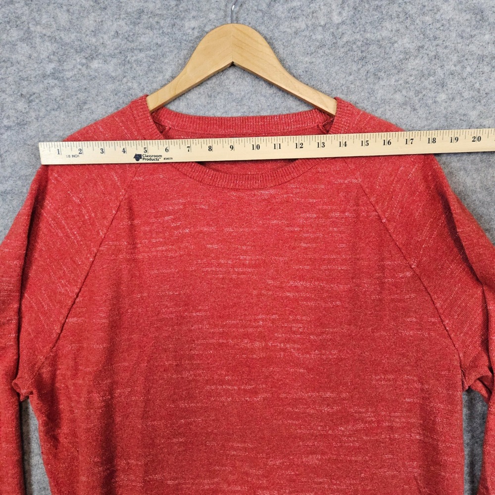J Crew‎ Men's Heathered Orange Crewneck Sweater Size L 100% Cotton Warm Winter - Picture 5 of 9